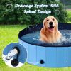 63 Inch Foldable Leakproof Dog Pet Pool Bathing Tub Kiddie Pool for Dogs Cats and Kids