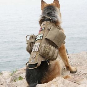 Tactical Dog Harness With Pouches; Adjustable Harness With 3 Detachable Pockets (Color: Mixed Color)